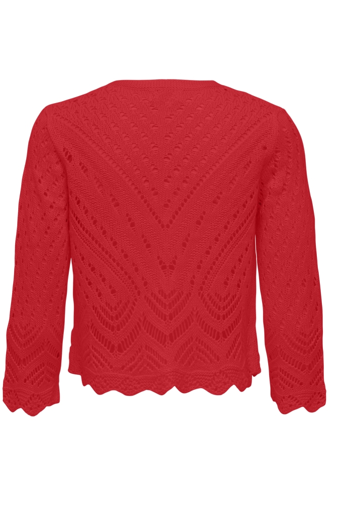 JDYSUN 3/4 CROPPED CARDIGAN KNT NOO 15184486 Mars Red